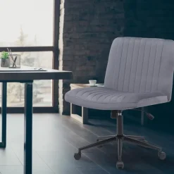 CLP Bureaustoel Kingman zwart Frame - Fluweel - donkergrijs