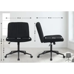 CLP Bureaustoel Kingman zwart Frame - Fluweel - zwart