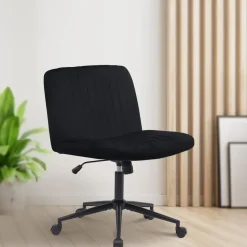 CLP Bureaustoel Kingman zwart Frame - Fluweel - zwart