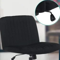 CLP Bureaustoel Kingman zwart Frame - Fluweel - zwart