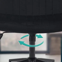 CLP Bureaustoel Kingman zwart Frame - Fluweel - zwart