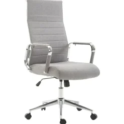 CLP Bureaustoel Kolumbus chroom Frame - Stof - grijs