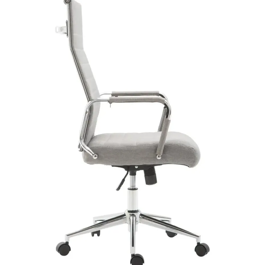 CLP Bureaustoel Kolumbus chroom Frame - Stof - grijs