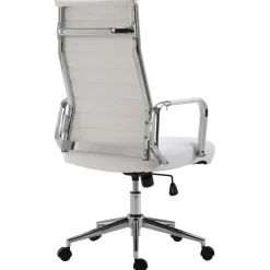 CLP Bureaustoel Kolumbus chroom Frame - Kunstleer - wit