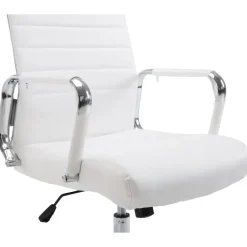 CLP Bureaustoel Kolumbus chroom Frame - Kunstleer - wit