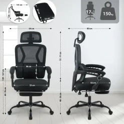 CLP Bureaustoel Liberton zwart Frame - Kunststof - zwart