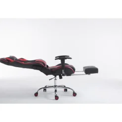 CLP Bureaustoel Limit zwart Frame - Kunstleer - zwart/rood