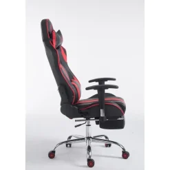 CLP Bureaustoel Limit zwart Frame - Kunstleer - zwart/rood