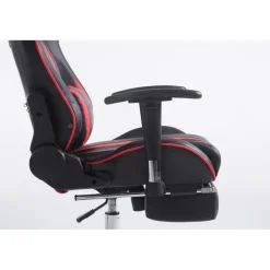 CLP Bureaustoel Limit zwart Frame - Kunstleer - zwart/rood