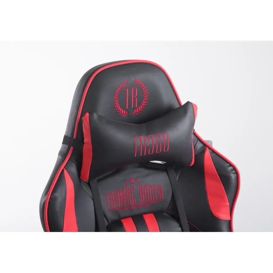 CLP Bureaustoel Limit zwart Frame - Kunstleer - zwart/rood