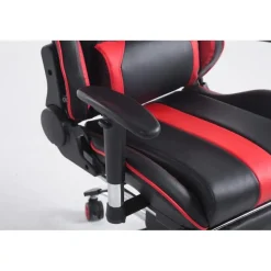 CLP Bureaustoel Limit zwart Frame - Kunstleer - zwart/rood