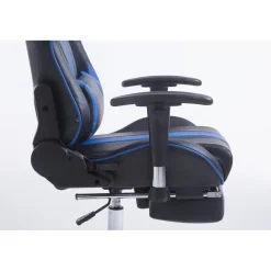 CLP Bureaustoel Limit zwart Frame - Kunstleer - zwart/blauw