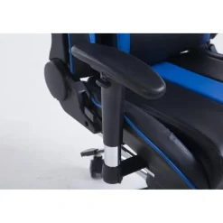 CLP Bureaustoel Limit zwart Frame - Kunstleer - zwart/blauw