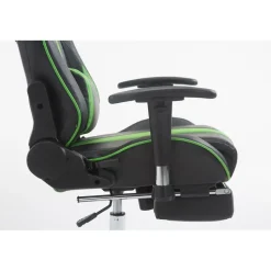 CLP Bureaustoel Limit zwart Frame - Kunstleer - zwart/groen
