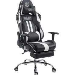 CLP Bureaustoel Limit zwart Frame - Kunstleer - zwart/wit