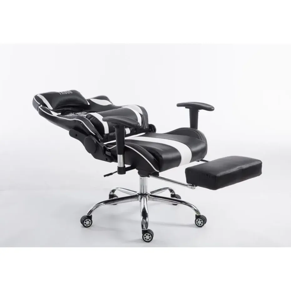 CLP Bureaustoel Limit zwart Frame - Kunstleer - zwart/wit