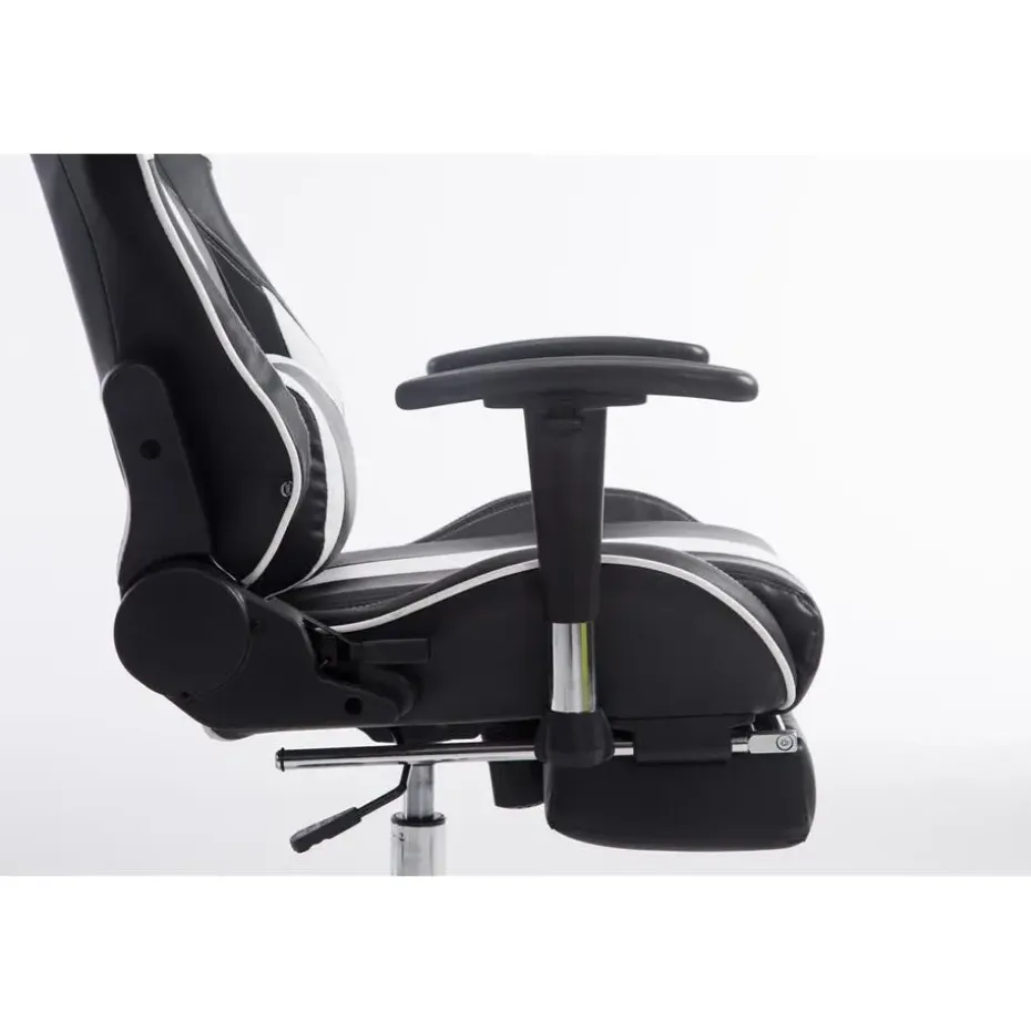 CLP Bureaustoel Limit zwart Frame - Kunstleer - zwart/wit