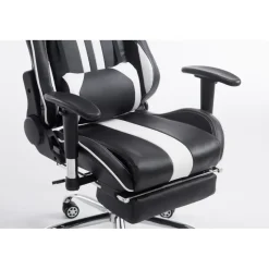 CLP Bureaustoel Limit zwart Frame - Kunstleer - zwart/wit