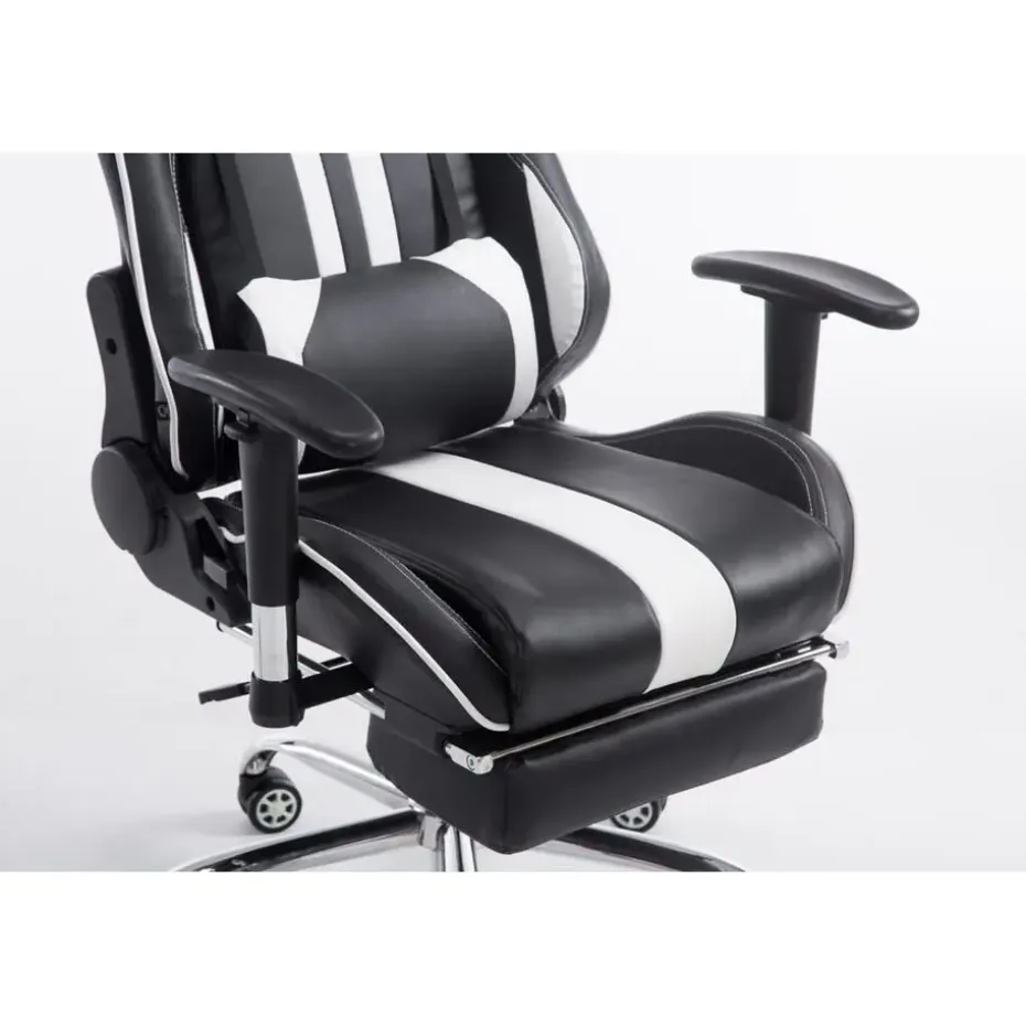 CLP Bureaustoel Limit zwart Frame - Kunstleer - zwart/wit