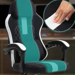 CLP Bureaustoel Miltona zwart Frame - Stof - zwart/wit