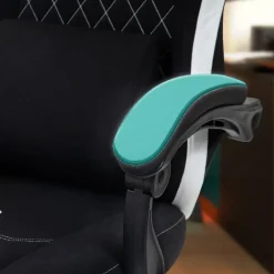 CLP Bureaustoel Miltona zwart Frame - Stof - zwart/wit