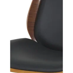 CLP Bureaustoel Mitch chroom Frame - Kunstleer (PVC) - walnoot/zwart