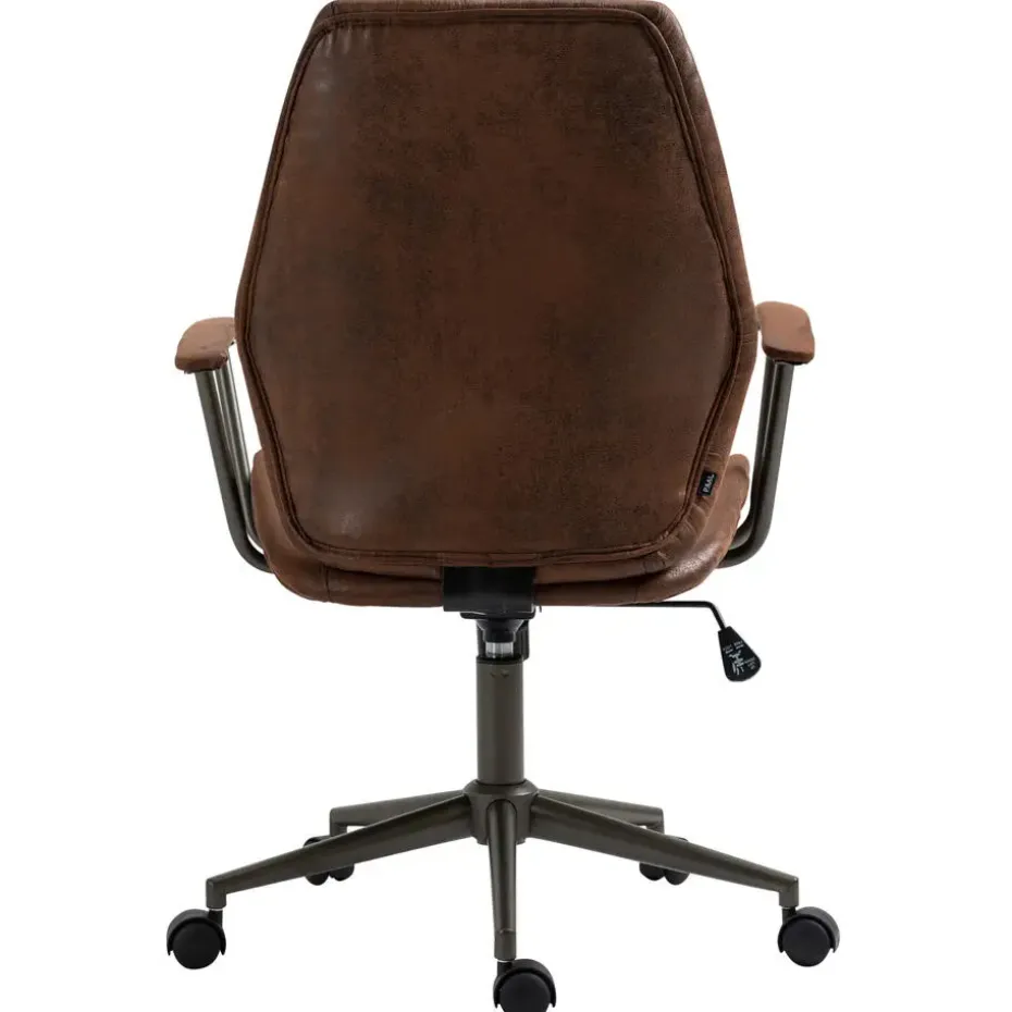 CLP Bureaustoel Nampa zwart Frame - Kunstleer - cognac