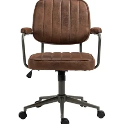 CLP Bureaustoel Natrona zwart Frame - Kunstleer - cognac