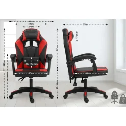 CLP Bureaustoel Orkney zwart Frame - Kunststof - zwart/rood