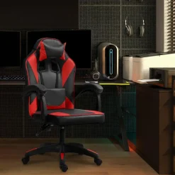 CLP Bureaustoel Orkney zwart Frame - Kunststof - zwart/rood