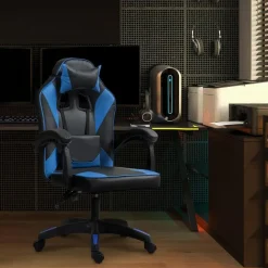 CLP Bureaustoel Orkney zwart Frame - Kunststof - zwart/blauw