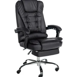 CLP Bureaustoel Oxygen chroom Frame - Kunstleer - zwart