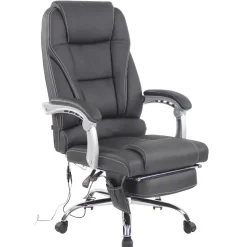 CLP Bureaustoel Pacific chroom Frame - Echt leer - zwart