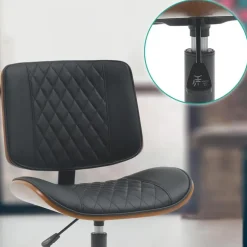 CLP Bureaustoel Plover zwart Frame - Hout - walnoot/zwart