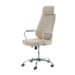 CLP Bureaustoel Rako V2 chroom Frame - Kunstleer - creme