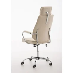 CLP Bureaustoel Rako V2 chroom Frame - Kunstleer - creme