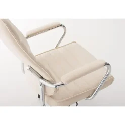 CLP Bureaustoel Rako V2 chroom Frame - Kunstleer - creme