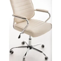 CLP Bureaustoel Rako V2 chroom Frame - Kunstleer - creme