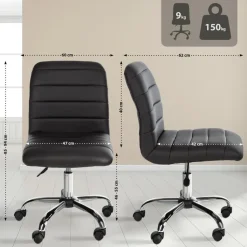 CLP Bureaustoel Redding chroom Frame - Kunstleer - bruin