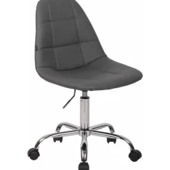 CLP Bureaustoel Reims chroom Frame - Kunstleer - grijs
