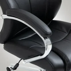 CLP Bureaustoel Salford chroom Frame - Echt leer - zwart