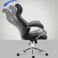 CLP Bureaustoel Salford chroom Frame - Echt leer - zwart