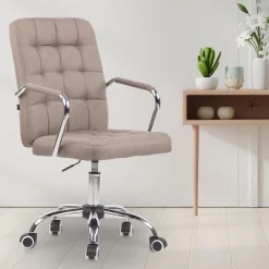 CLP Bureaustoel Terni chroom Frame - Stof - taupe