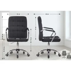 CLP Bureaustoel Terni chroom Frame - Stof - zwart