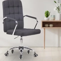 CLP Bureaustoel Terni chroom Frame - Stof - zwart