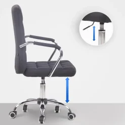 CLP Bureaustoel Terni chroom Frame - Stof - zwart