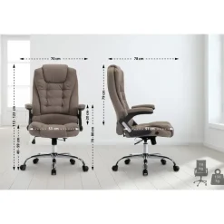 CLP Bureaustoel Thor chroom Frame - Stof - taupe