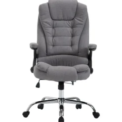 CLP Bureaustoel Thor chroom Frame - Stof - grijs