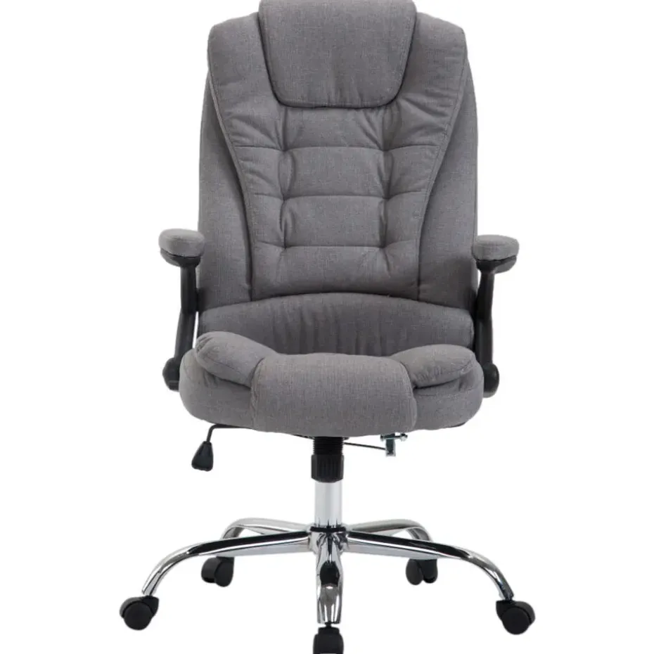 CLP Bureaustoel Thor chroom Frame - Stof - grijs