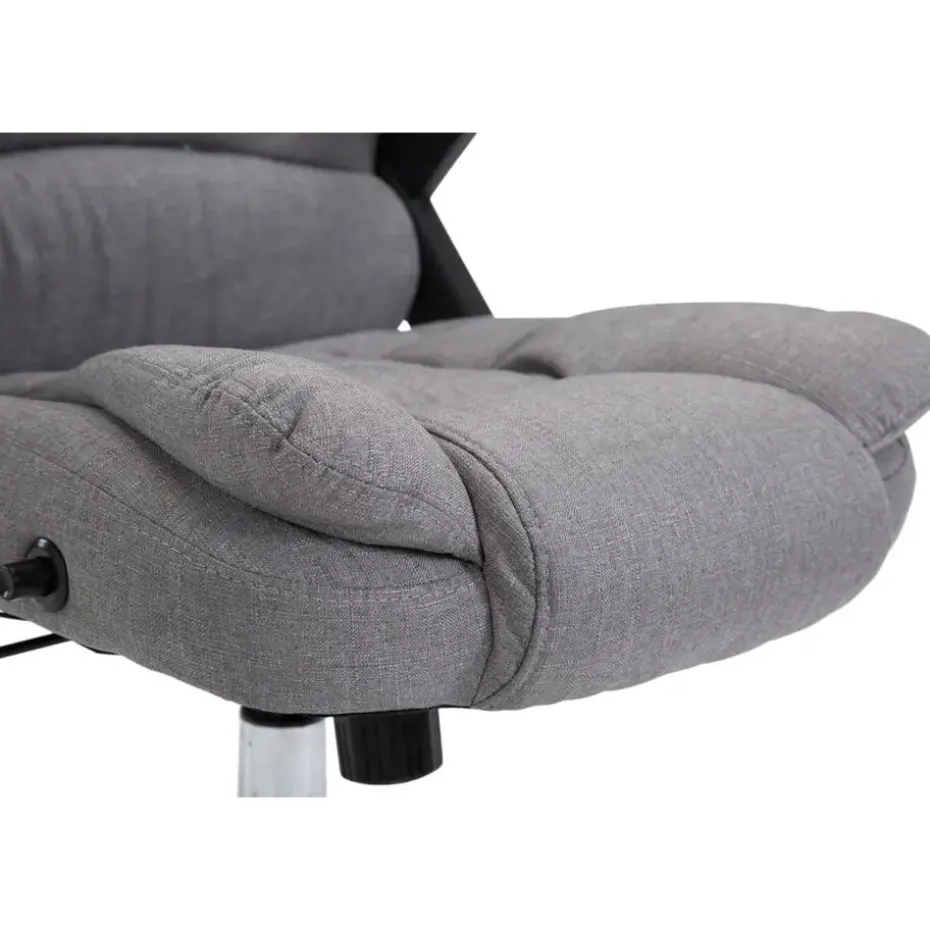 CLP Bureaustoel Thor chroom Frame - Stof - grijs